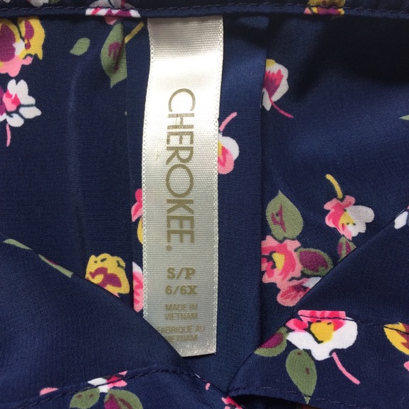 Girls Blue Flower Dress - Picture 3 of 3